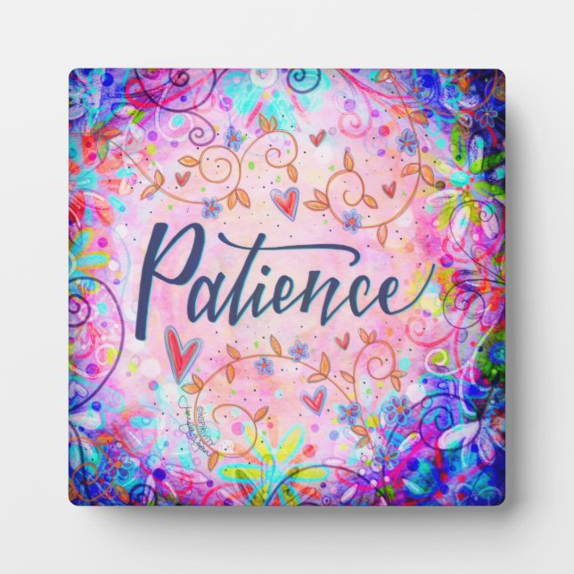 Plaque Photo Jolie Patience Motivationnelle Inspiration Easel (Devant)