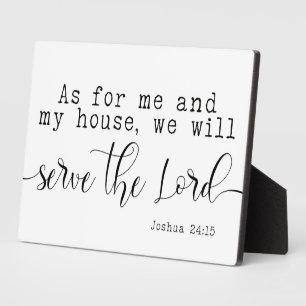 Plaque Photo Joshua 24:15 Bible Écriture Ferme Signe