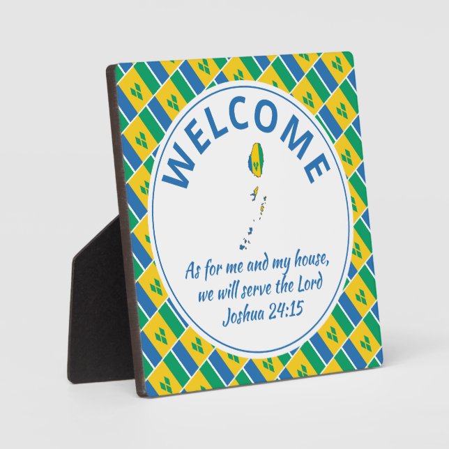 Plaque Photo Joshua 24:15 ST VINCENT DRAPEAU (Recto)