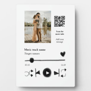 Plaque Photo Joueur de musique couple personnalisé amour q r co