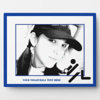 Joueur de volley-ball noir, blanc, bleu icon custo