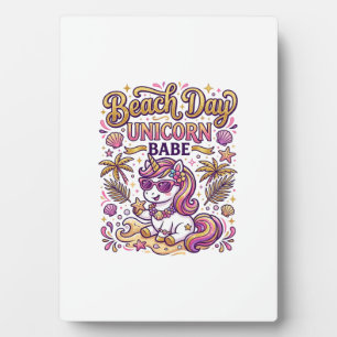 Plaque Photo Jour de plage licorne bébé licorne stylée Zazzle c