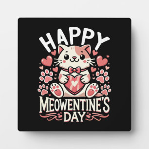 Plaque Photo Joyeuse Saint-Sylvestre - Cute Cat Saint-Valentin