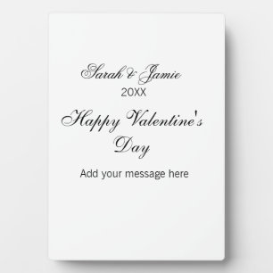 Plaque Photo Joyeuse Saint-Valentin nom date message simple élé