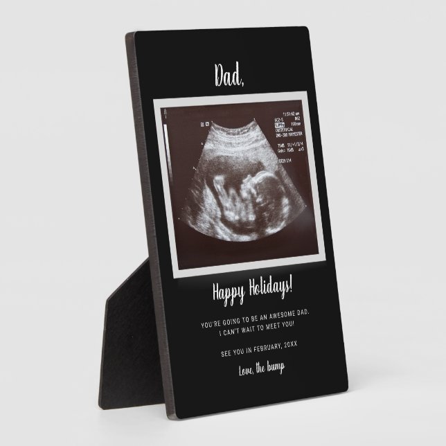 Plaque Photo Joyeuses vacances Papa Ultrasound Grossesse de son (Côté)