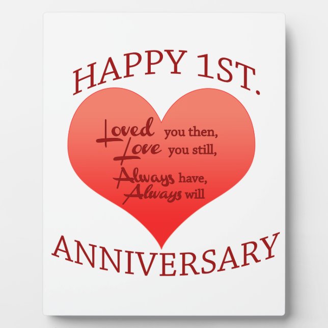 Plaque Photo Joyeux 1er. Anniversaire (Devant)