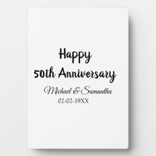 Plaque Photo Joyeux 50e anniversaire nom couple date mariage