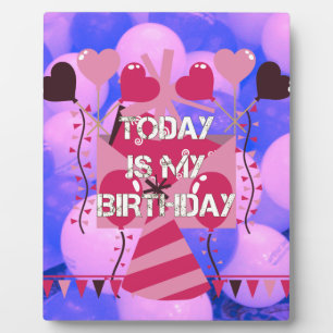 Plaque Photo Joyeux anniversaire aujourd'hui est mon anniversai
