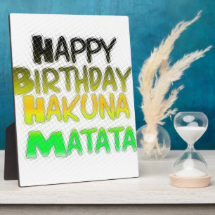 Plaque Photo Joyeux anniversaire Hakuna Matata eco Inspirationa
