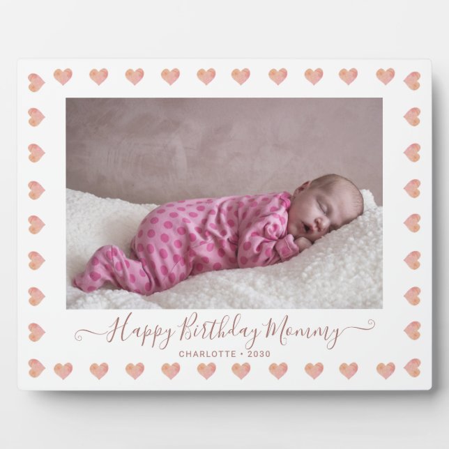 Plaque Photo Joyeux anniversaire maman personnalisée Baby Plaqu (Devant)