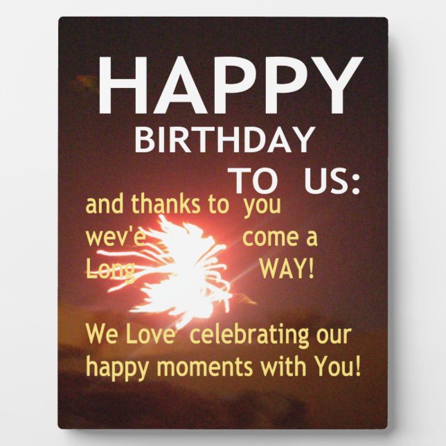 Plaque Photo Joyeux anniversaire pour vous (Devant)