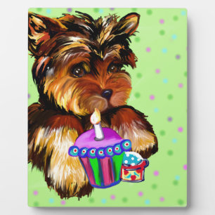 Plaque Photo Joyeux anniversaire YORKIE POO