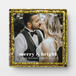Plaque Photo joyeux et lumineux photo de couple de noël moderne