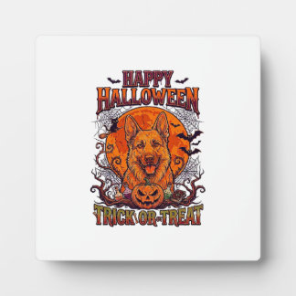 Plaque Photo Joyeux Halloween Trick Or Treat Berger Allemand Ci