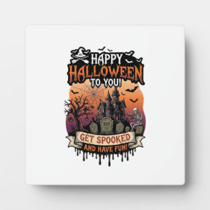 Plaque Photo Joyeux Halloween Vous Maison Hantée Squelette Chau