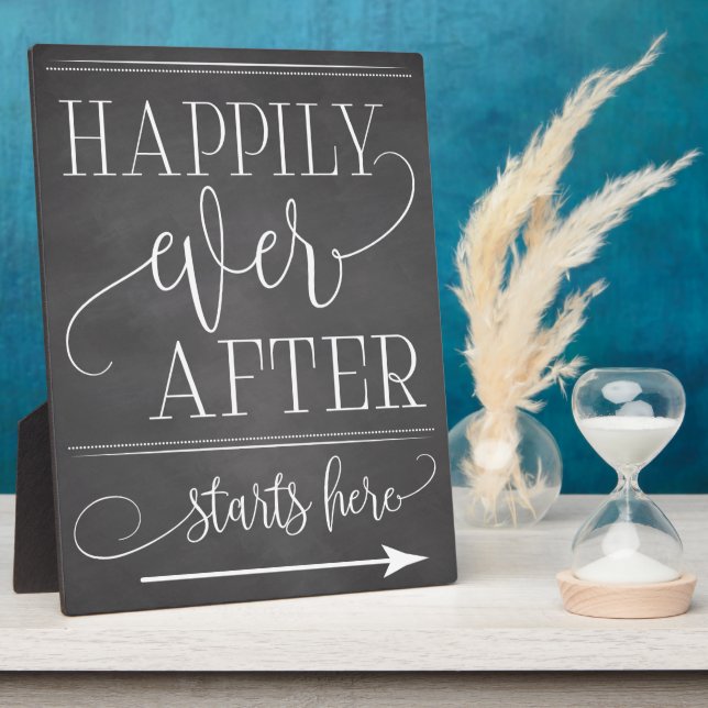 Plaque Photo Joyeux Joyeux Jour Après Commence Ici Signer (Côté)