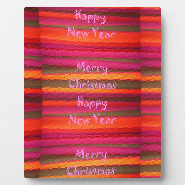 Plaque Photo Joyeux Noël Joyeux Nouvel An Toile Design couleur (Devant)
