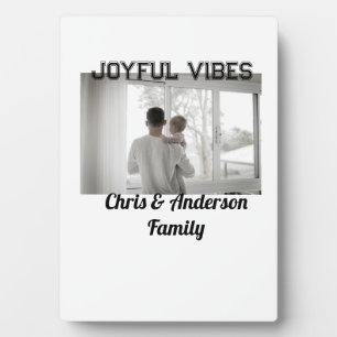 Plaque Photo Joyeux Vibes père fils famille vacances de Noël p
