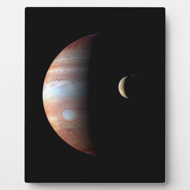 Plaque Photo Jupiter Géant Gaz Planète & Io Galilée Lune (Devant)