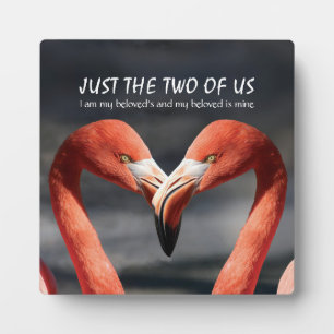 Plaque Photo JUSTE LES DEUX D'ENTRE NOUS Flamant rose Valentine