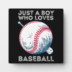 Plaque Photo Juste un garçon qui aime le baseball