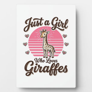 Plaque Photo Juste une fille qui aime les girafes vintage shirt