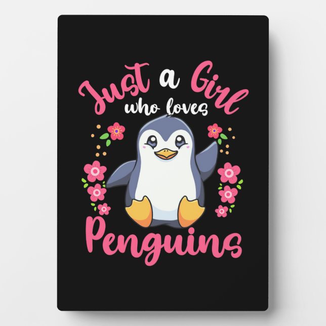 Plaque Photo Juste une fille qui aime les pingouins (Devant)
