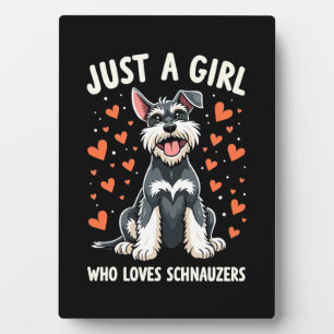 Plaque Photo Juste une fille qui aime Schnauzer miniature