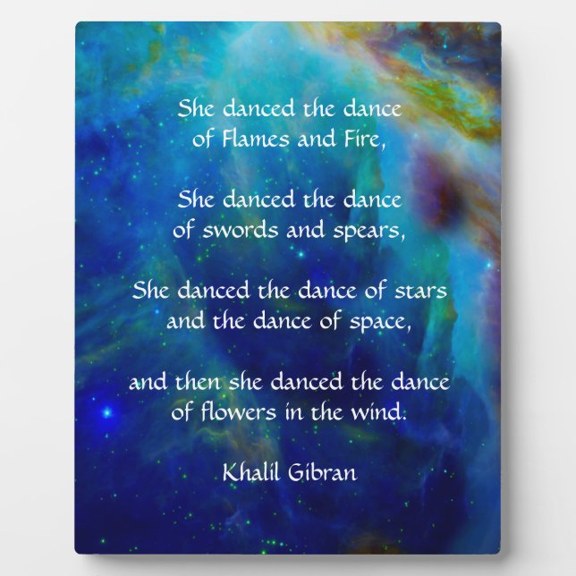 Plaque Photo Kahlil Gibran Danse des étoiles (Devant)