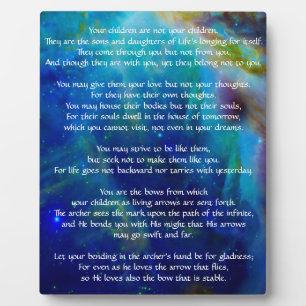 Plaque Photo Kahlil Gibran sur les enfants