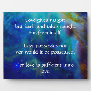 Plaque Photo Kahlil Gibran sur Love