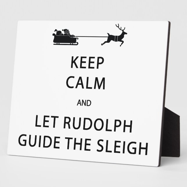 Plaque Photo Keep Calm Let Rudolph Guide Sleigh (Côté)
