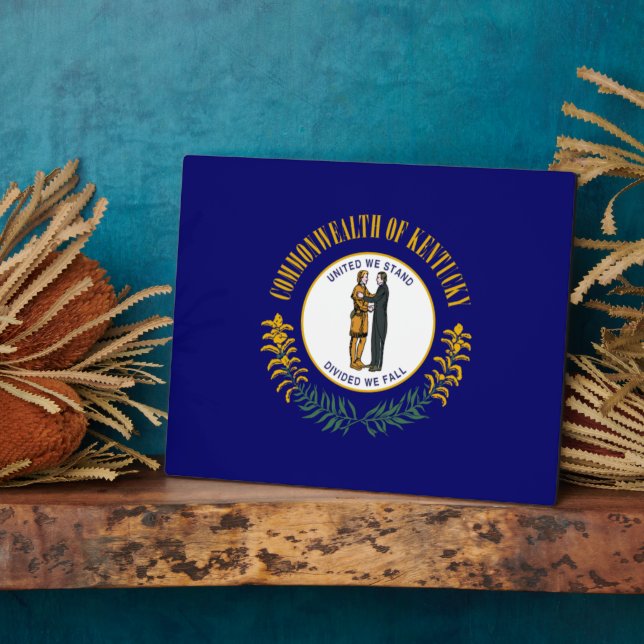 Plaque Photo Kentucky : Drapeau d'État américain du Commonwealt (Côté)