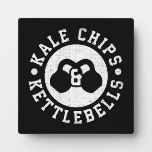 Plaque Photo Kettlebells et chips Kale - Entraînement de nouvea