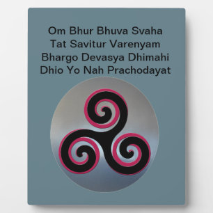 Plaque Photo Knot Celtique Gayatri Mantra Om Bhur Bhuvah, Plaqu