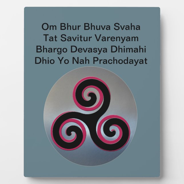 Plaque Photo Knot Celtique Gayatri Mantra Om Bhur Bhuvah, Plaqu (Devant)