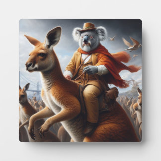 Plaque Photo Koala Kangaroo Rider