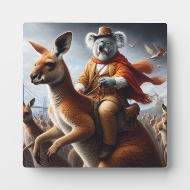 Plaque Photo Koala Kangaroo Rider (Devant)