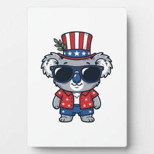 Plaque Photo Koala patriotique style vintage vectoriel_1