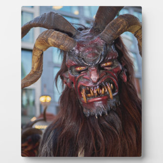 Plaque Photo Krampus mit roten Hörnern
