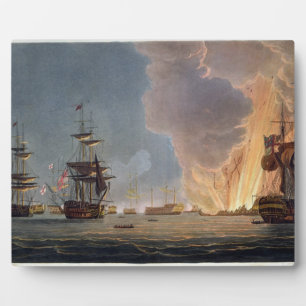 Plaque Photo La bataille du Nil, 1er août 1798, gravée