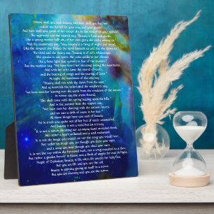 Plaque Photo La Beauté par Kahlil Gibran