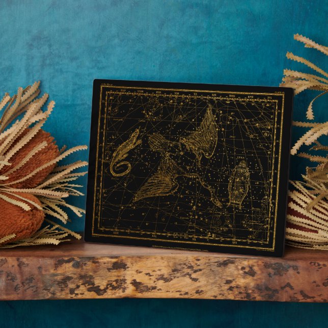 Plaque Photo La carte céleste miroir de l'Ukraine Or et Noir (Côté)