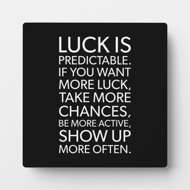 Plaque Photo La chance est prévisible - Gymnase, Hustère, Succè (Devant)