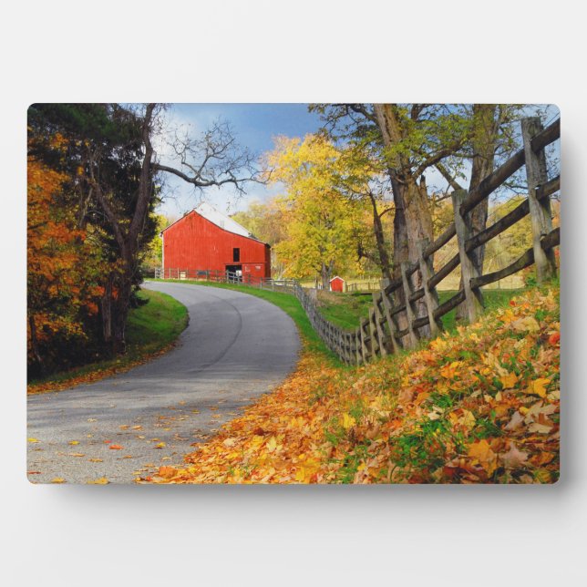 Plaque Photo La grange en automne (Devant)