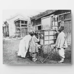 Plaque Photo La lanterne magique, vers 1870 (photo b/w)