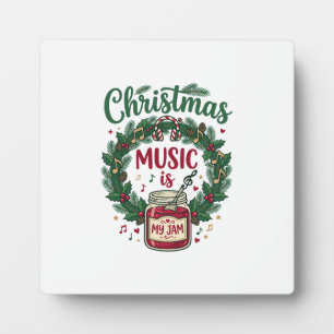 Plaque Photo La musique de Noël est un casque de jarre de pin d