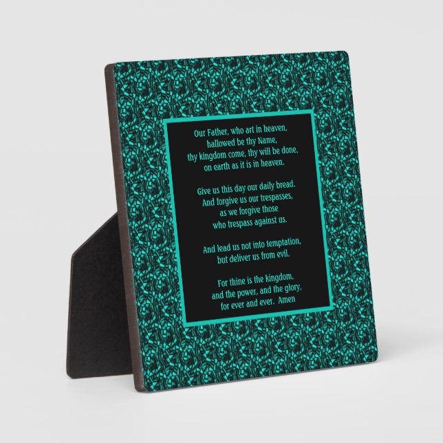 Plaque Photo La prière du Seigneur Notre Père Frontière Abstrai (Recto)