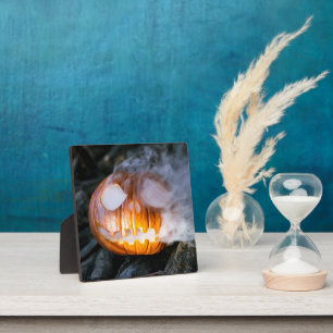 Plaque Photo La tête Jack-o-Lantern d'un cavalier sans tête