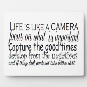 Plaque Photo La vie est comme une caméra